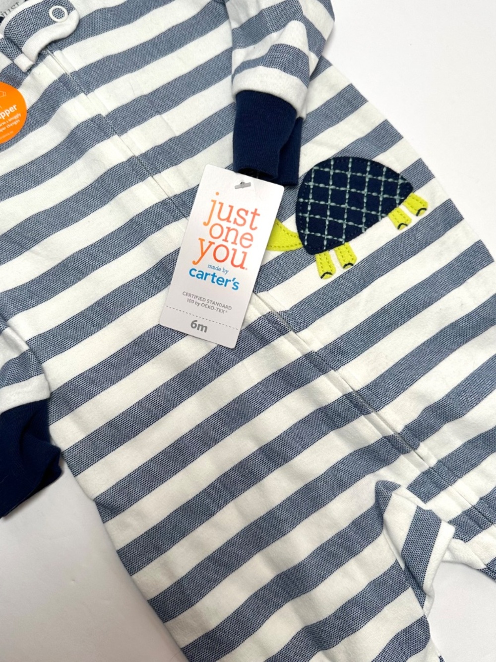 Carter’s Baby Sleeper 6M NWT Striped Turtle Footed Pajamas 2 Way Zipper - Picture 5 of 8